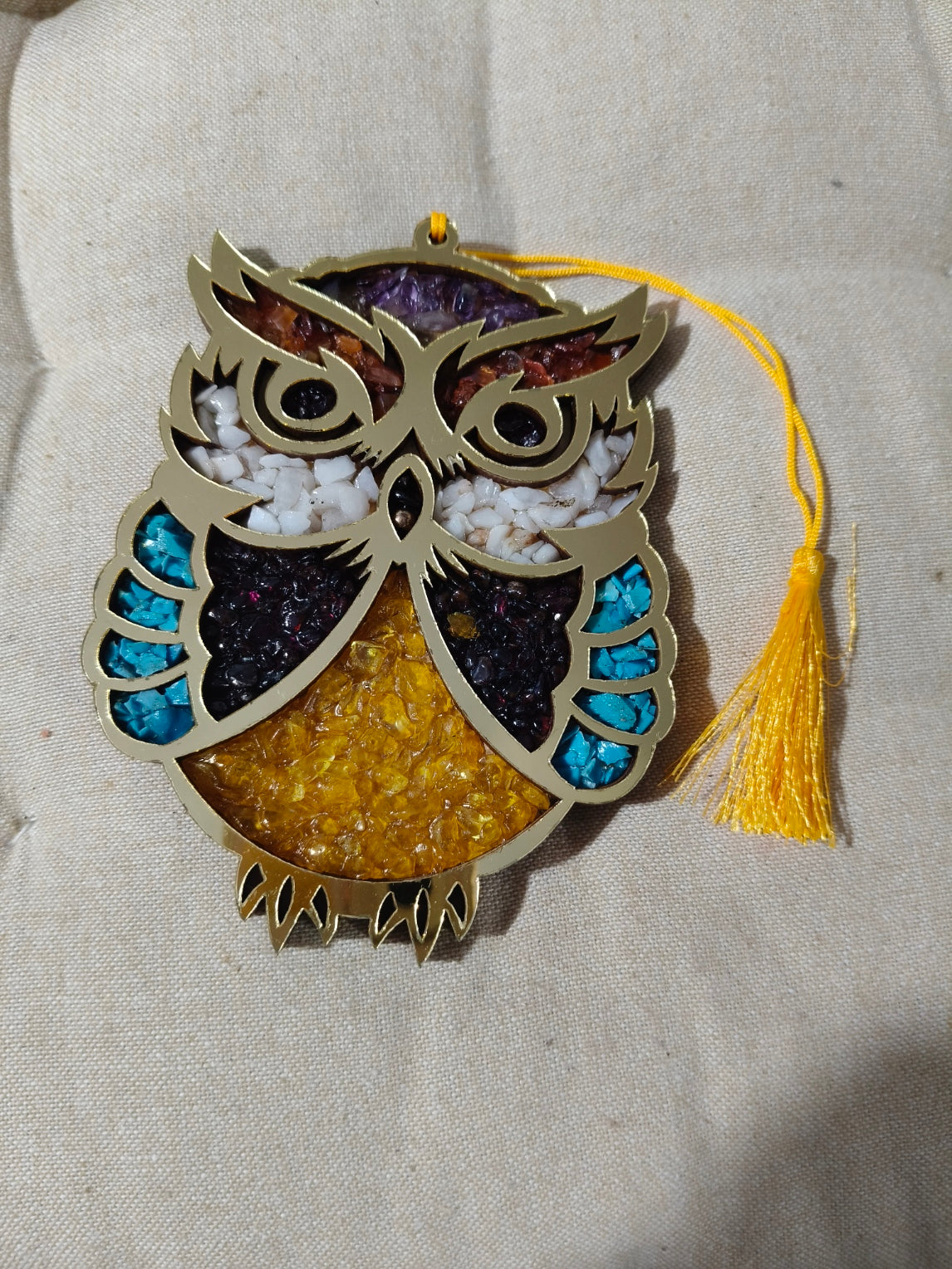 Colgador búho con minerales 01254