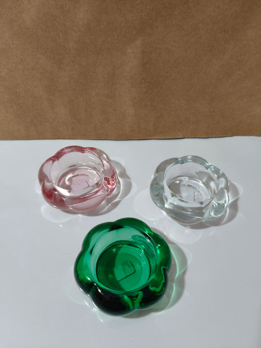 Portavelas en forma de flor