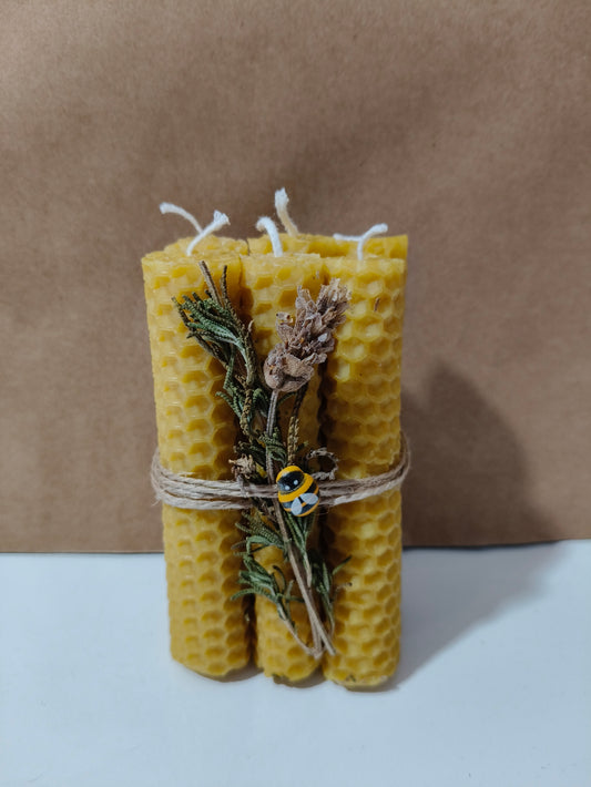 Pack 6 velas de miel.