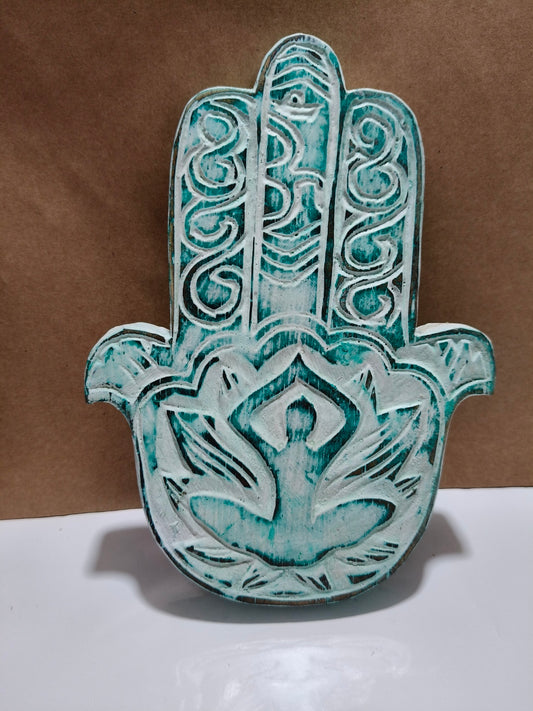 Mano de Fátima de madera