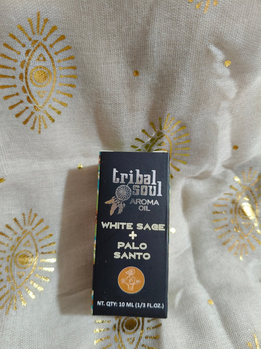 Aceite esencial de salvia y palo santo