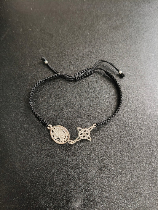 Pulsera doble protección Nudo de brujas y Tetragrámaton