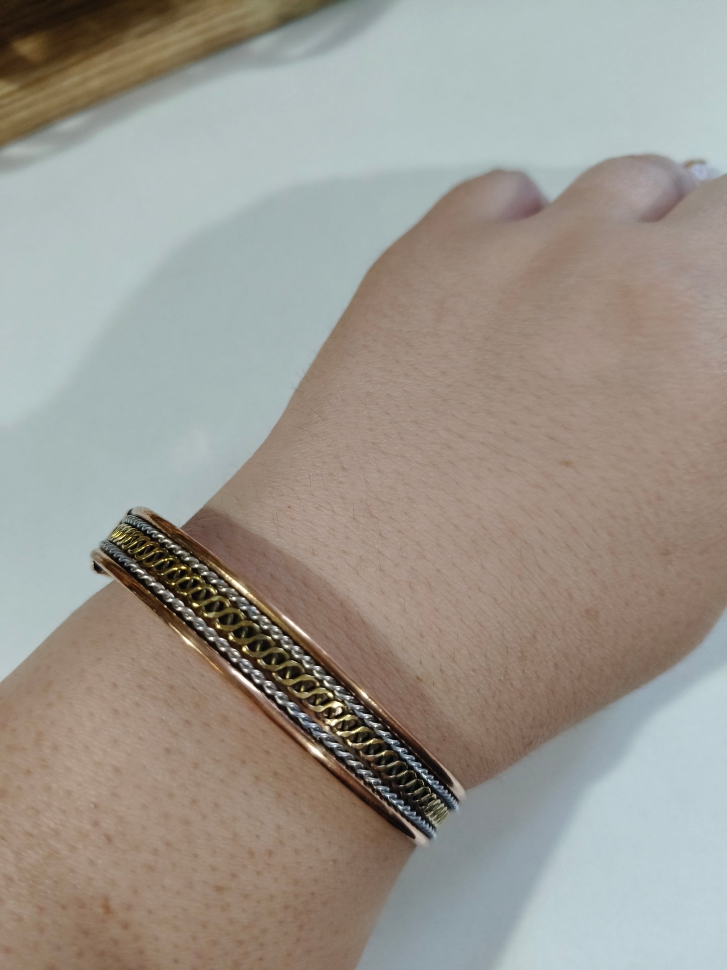 Pulsera de cobre bicolor