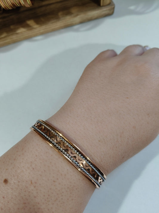Pulsera de cobre y plateada