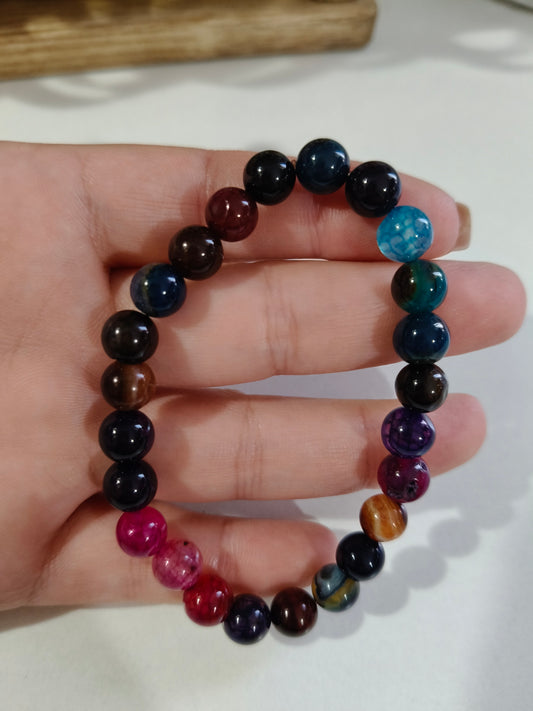 Pulsera de turmalina de colores