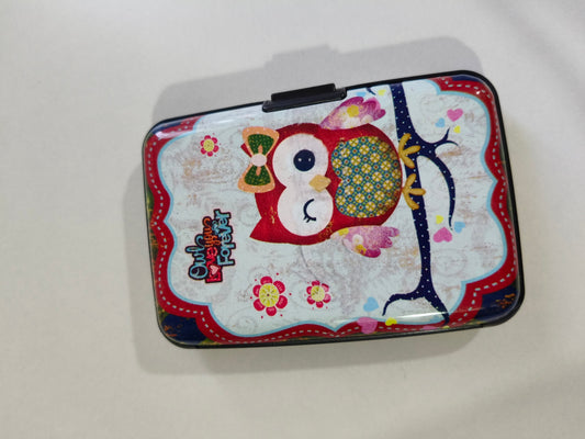 Porta tarjetas búho en la rama