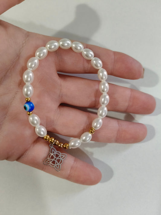 Pulsera de Nudo de Brujas y ojo turco