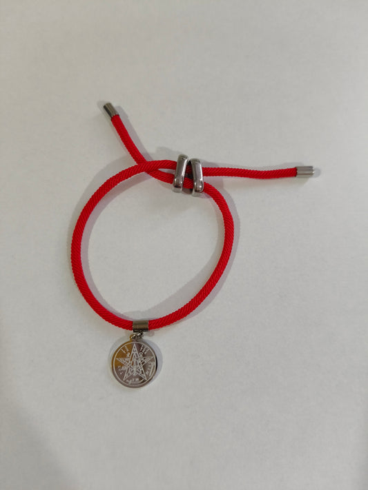 Pulsera de Tetragrámaton plateada y cuerda
