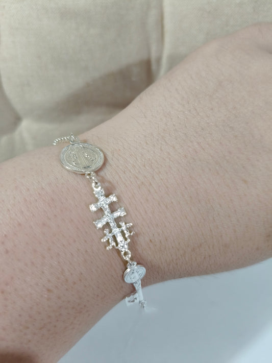 Pulsera de San Benito y Cruz de Caravaca