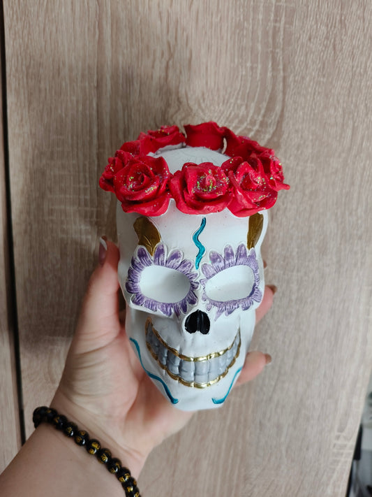 Figura Catrina Blanca con Rosas
