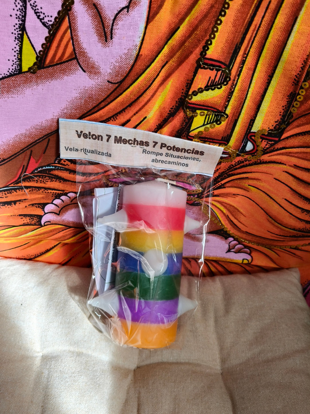 Velón 7 mechas 7 chacras 01211