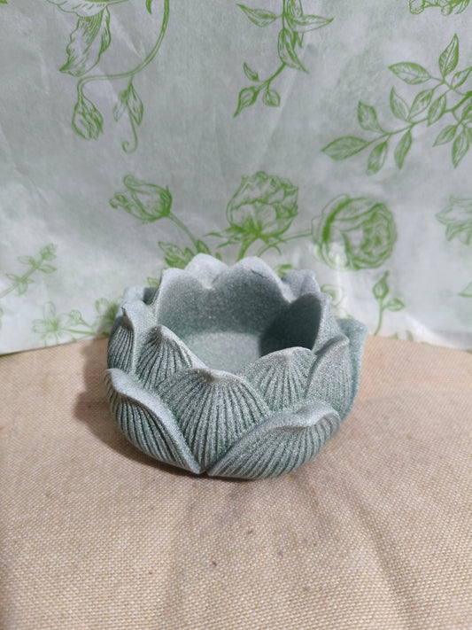 Porta velas Flor de loto verde 01195