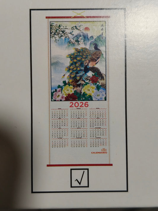 Calendario Pavo Real 2026 01246