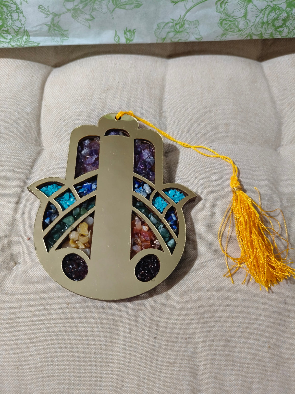 Mano de Fátima colgador con minerales 01252