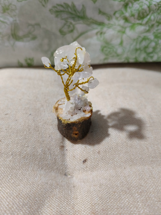 Mini árbol de cuarzo rosa 01262