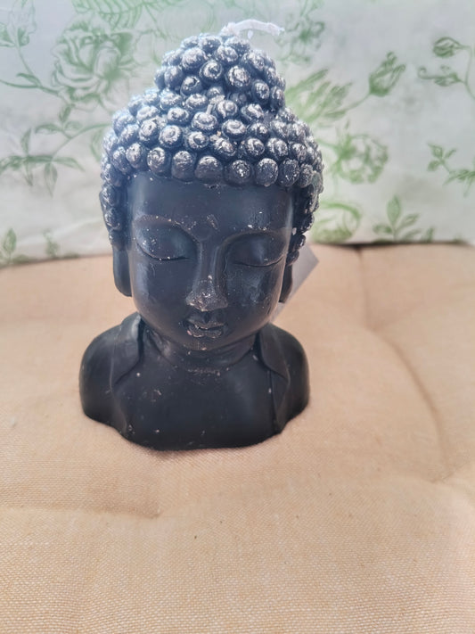 Vela cabeza Buda negra 01280