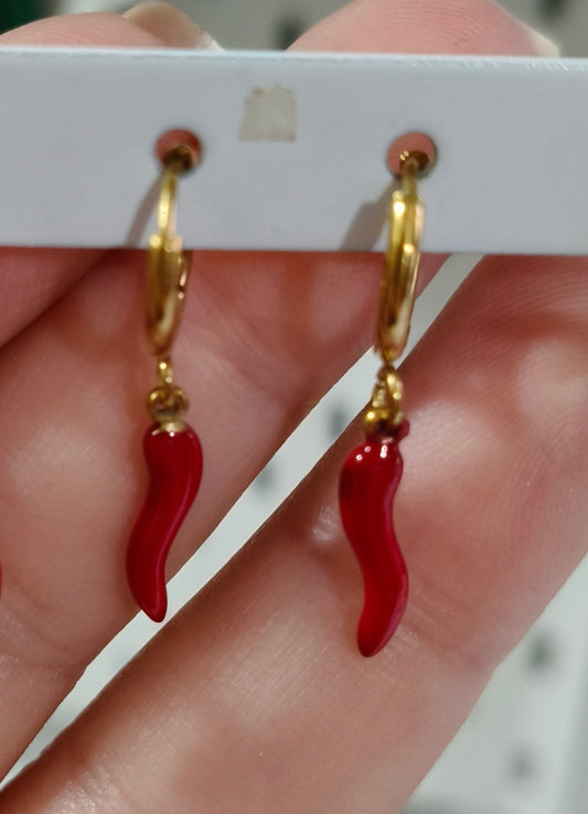 Pendientes de pimiento chile